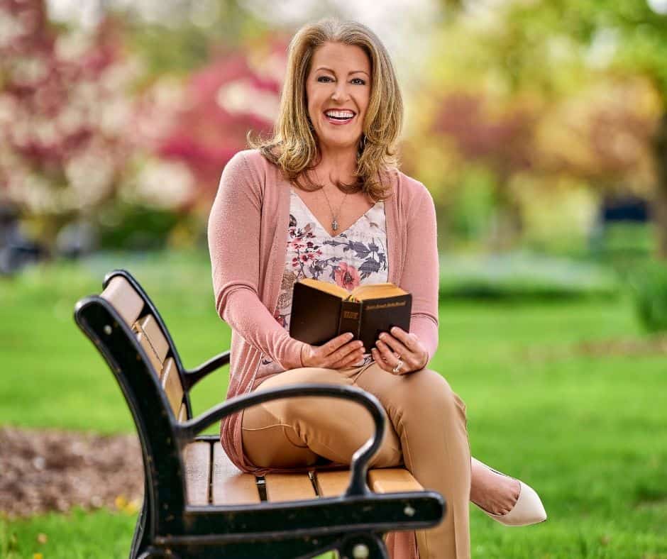 Kendra Von Esh sitting on a bench